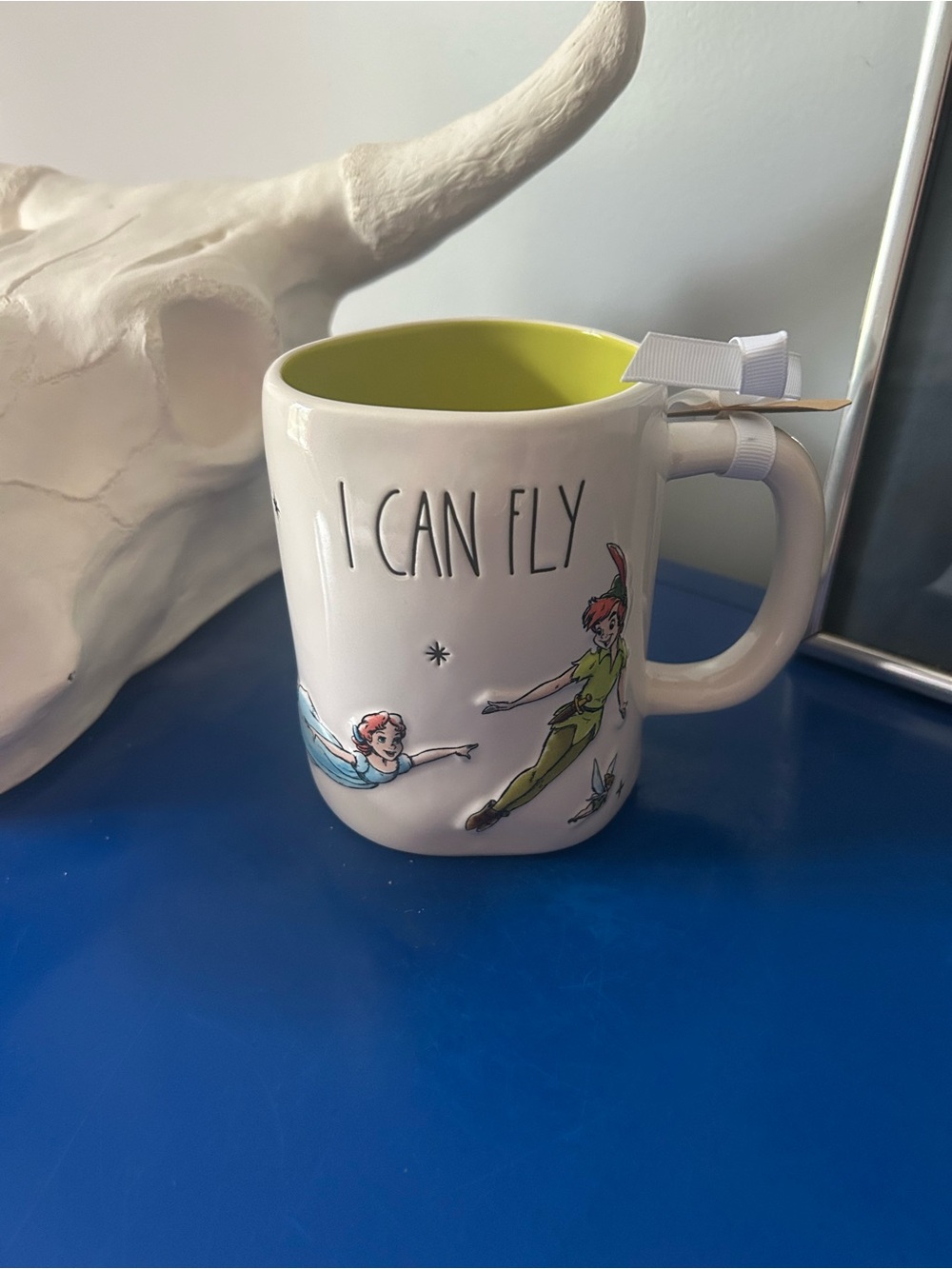 Rae Dunn Disney Peter Pan Tinker Bell Wendy John Michael Darling I Can Fly Mug